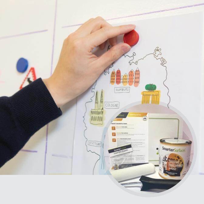Segulmálning með mynd af pakkasetti frá Smarter Surfaces
