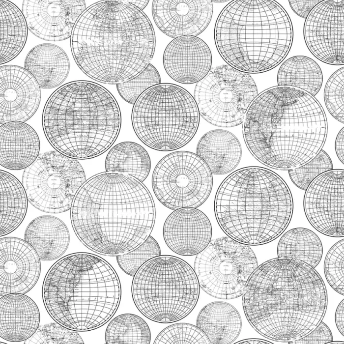 Globes Gathering, Black and White -Rebel Walls
