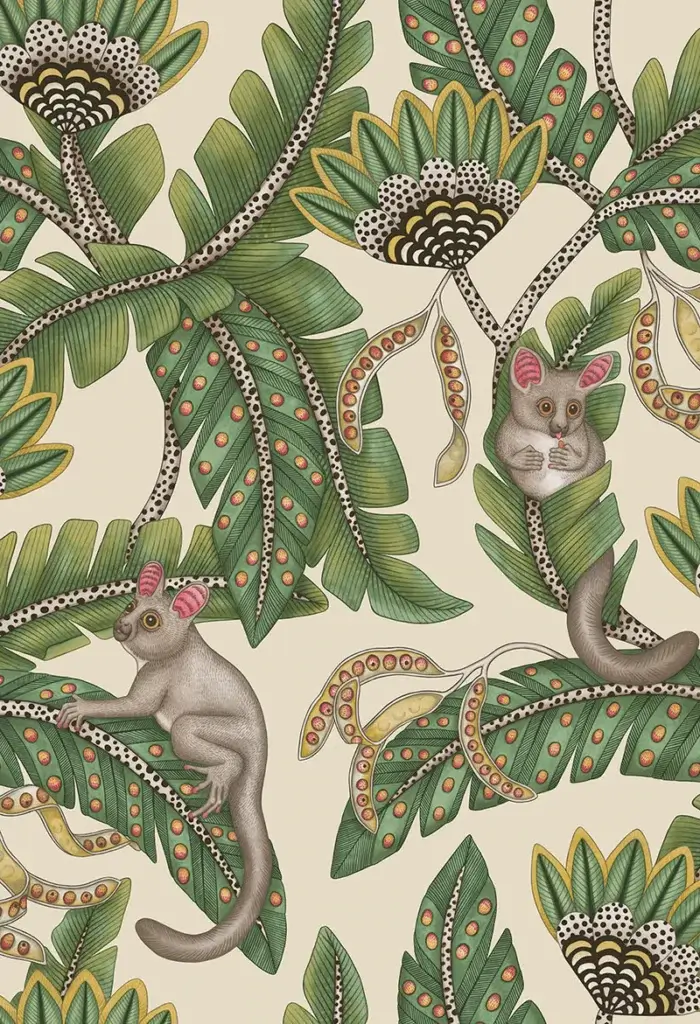 Bush Baby, Sage & Chartreuse on Parchment - Cole & Son