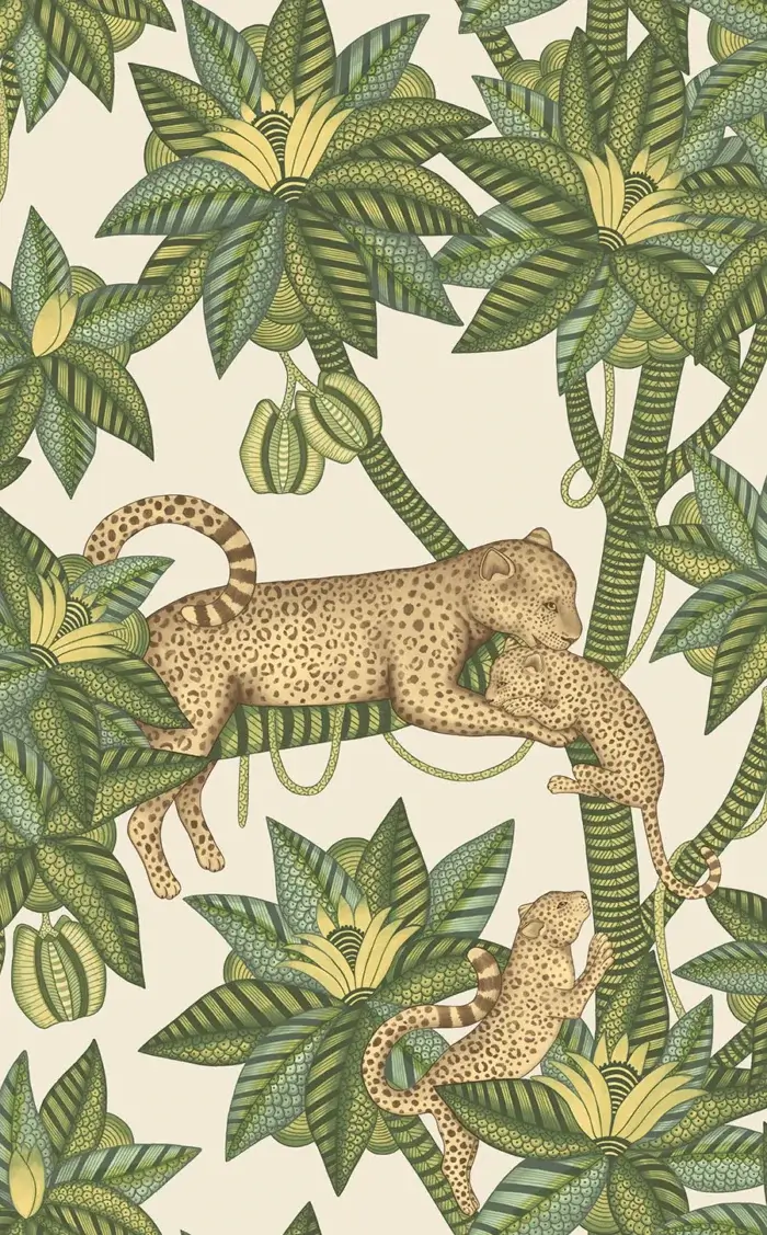 Satara, Spring Green & Sand on Linen - Cole & Son