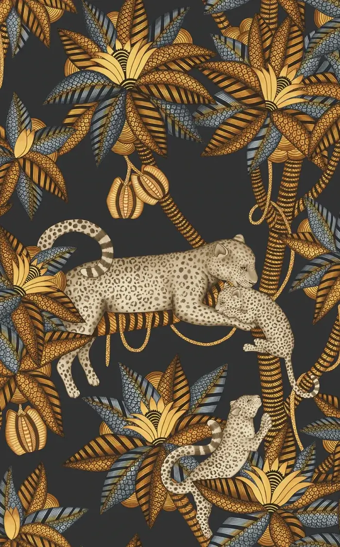 Satara, Burnt Orange & Sand on Black - Cole & Son