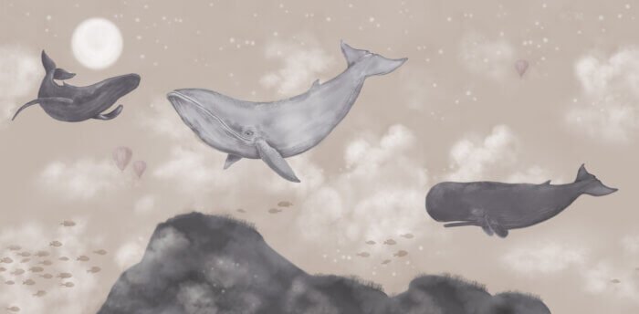 Whales in the Sky - Boråstapeter