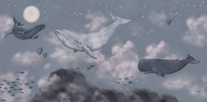 Whales in the Sky - Boråstapeter