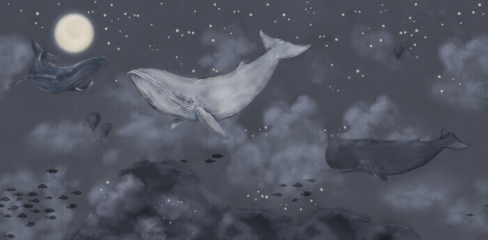 Whales in the Sky - Boråstapeter