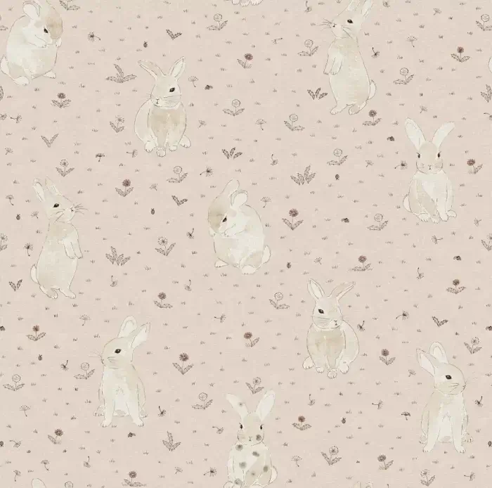 Bunny Field, Pink - Rebel Walls