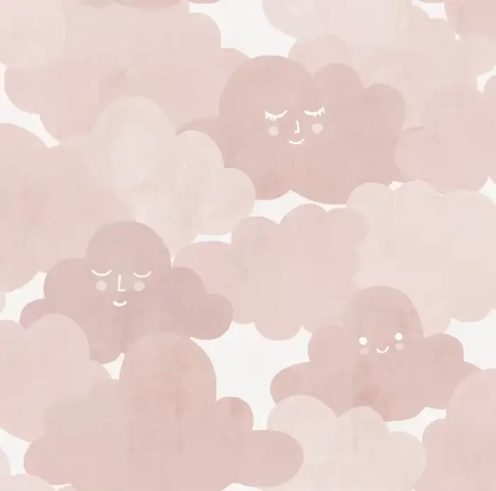 Happy Clouds, Pink - Rebel Walls