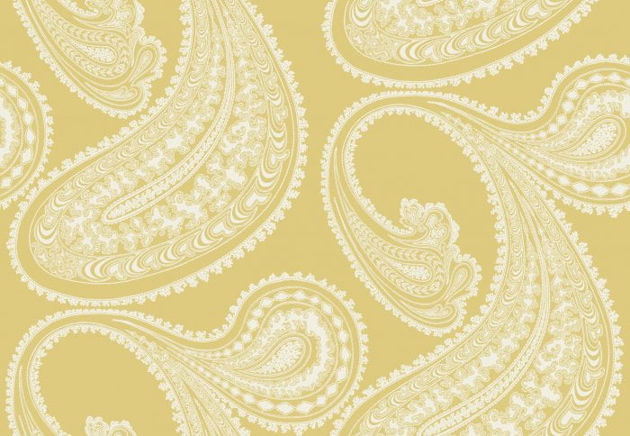 Rajapur Flock, Sunshine Yellow & White - Cole & Son
