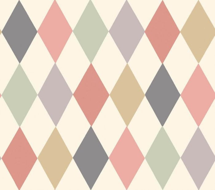 Punchinello, Coral & Olive on Cream - Cole & Son