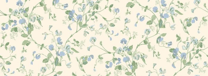 Sweet Pea, Cerulean & Sky on White - Cole & Son