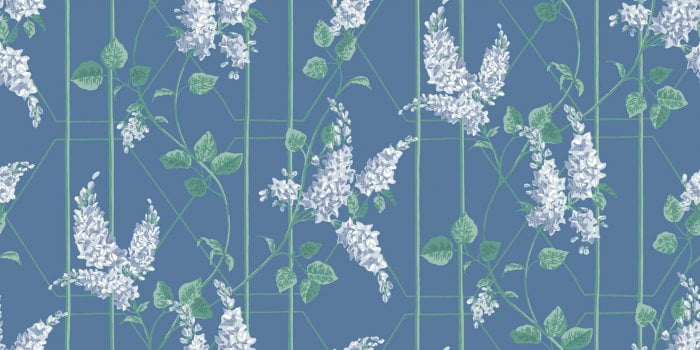 Wisteria, Powder Blue & Viridian on Cerulean Sky - Cole & Son