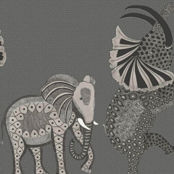 Safari Dance, Ginger & Red on Charcoal - Cole & Son
