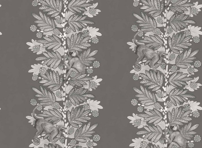 Acacia, Charcoal & Metallic Silver on Soot - Cole & Son