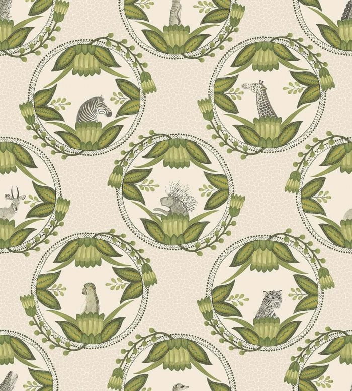 Ardmore Cameos, Olive Green on Stone - Cole & Son
