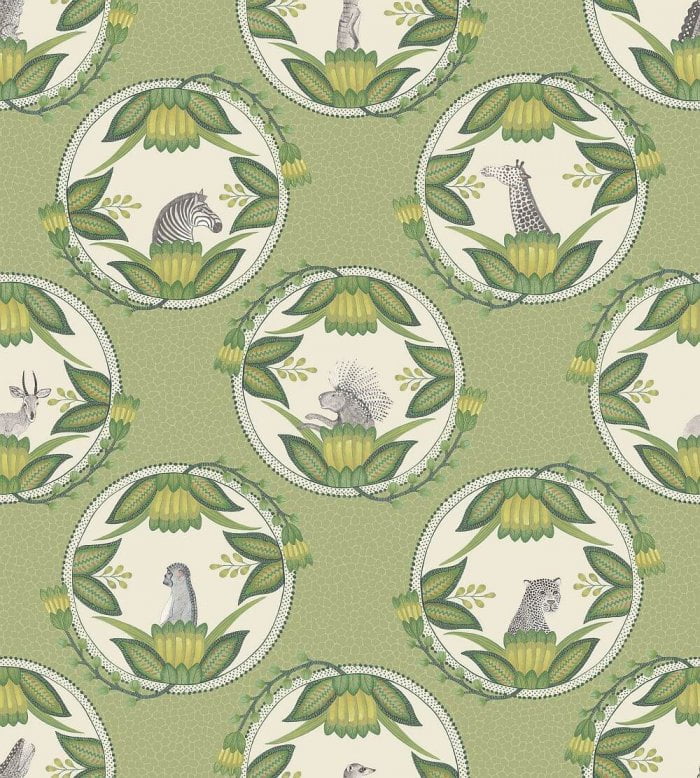 Ardmore Cameos, Olive Green - Cole & Son