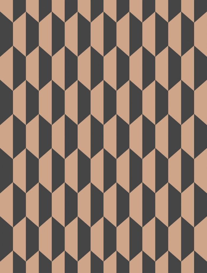 Petite Tile, Charcoal & Metallic Bronze - Cole & Son