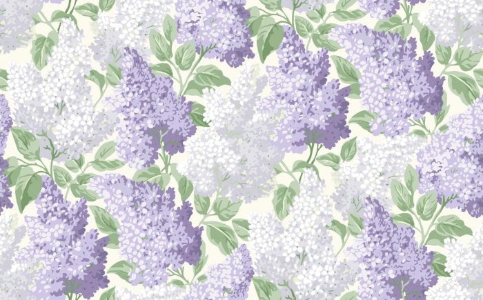 Lilac, Lilac & Heath Grey on White - Cole & Son