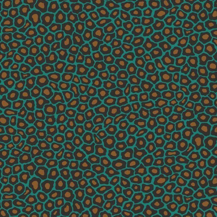 Senzo Spot, Charcoal & Metallic Gold on Teal - Cole & Son