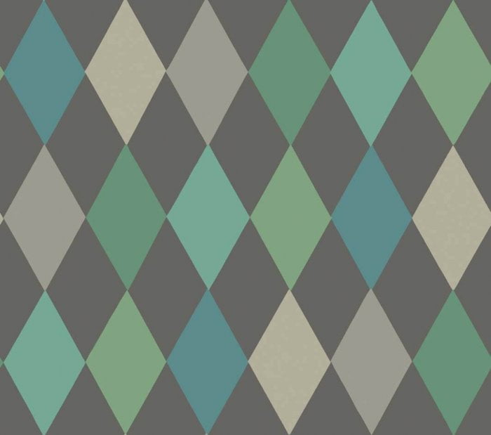 Punchinello, Viridian & Petrol on Charcoal - Cole & Son