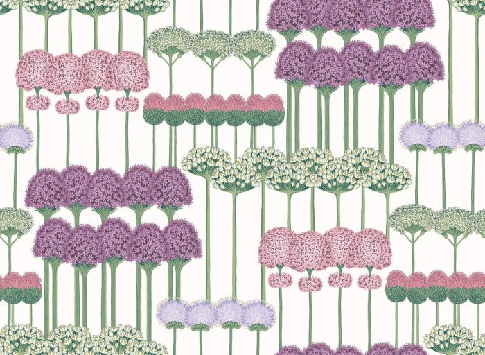 Allium, Mulberry, Blush & Lilac on Chalk - Cole & Son