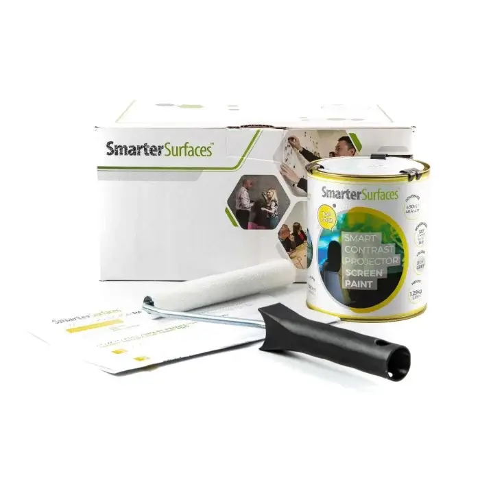 Skjávarpamálning ljósgrá fyrir dimm rými, háskerpa - Smarter Surfaces™