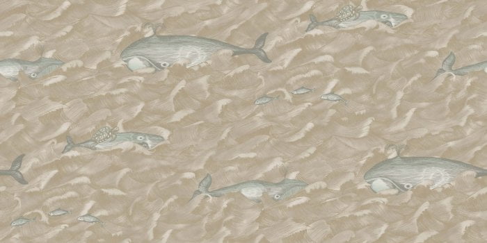 Melville, Seafoam & Metallic Gliver - Cole & Son