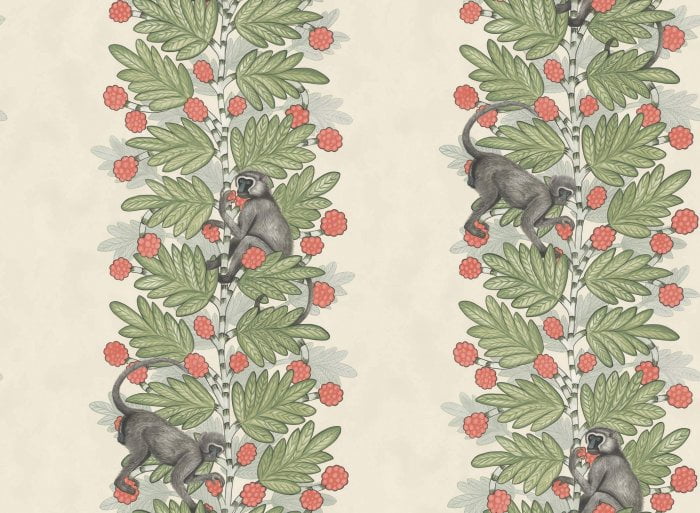 Acacia, Olive & Coral on Parchment - Cole & Son