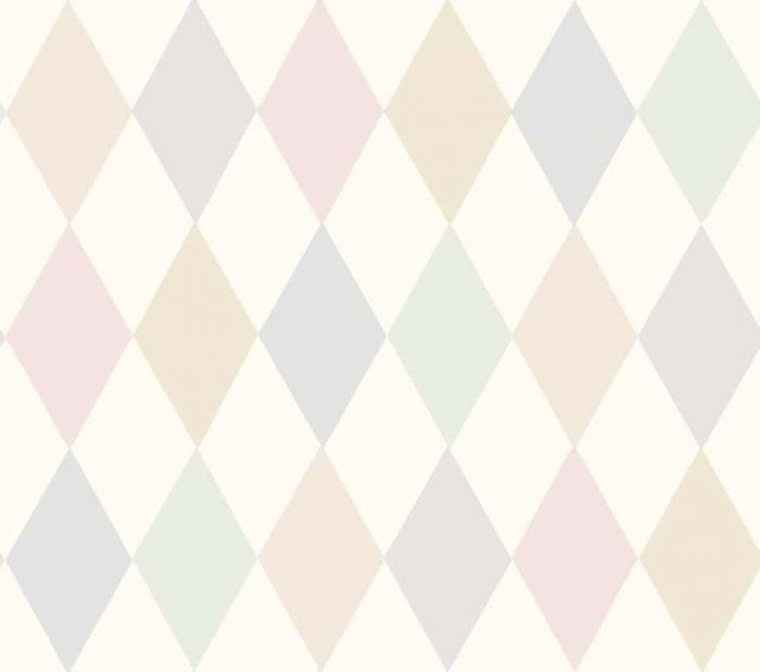 Punchinello, Blush, Ballet Slipper, Eau Du Nil on White - Cole & Son