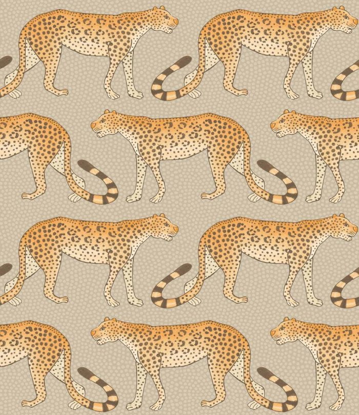 Leopard Walk, Orange on Linen - Cole & Son