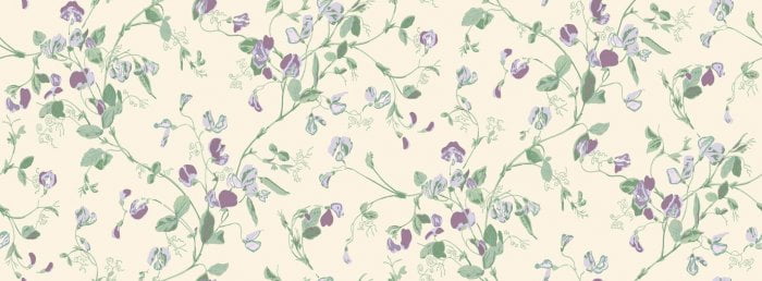 Sweet Pea, Mulberry & Sage on Cream - Cole & Son