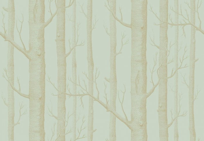 Woods, Metallic Gold on Duck Egg - Cole & Son