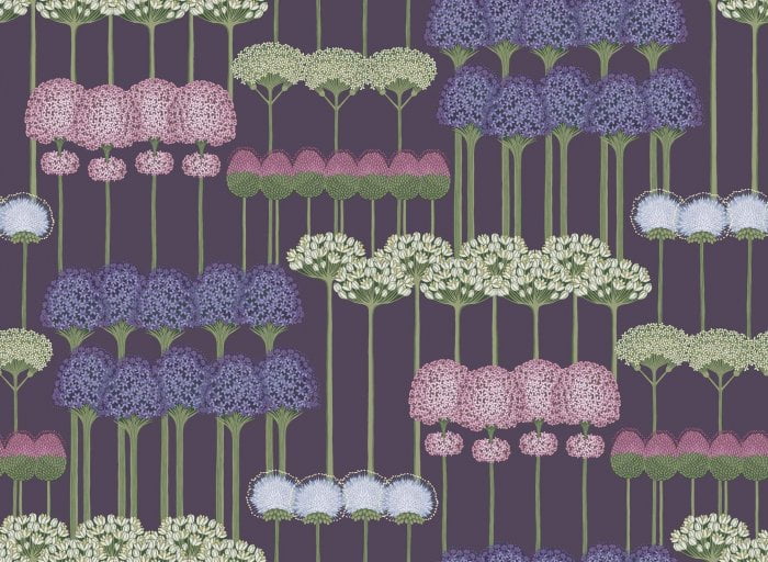 Allium, Mulberry & Heather on Violet - Cole & Son