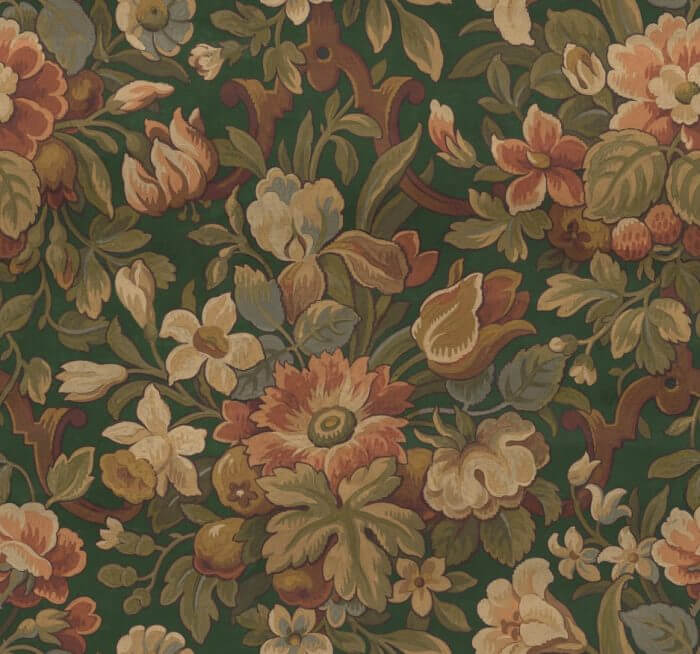 Vintage Flora Green - Rebel Walls