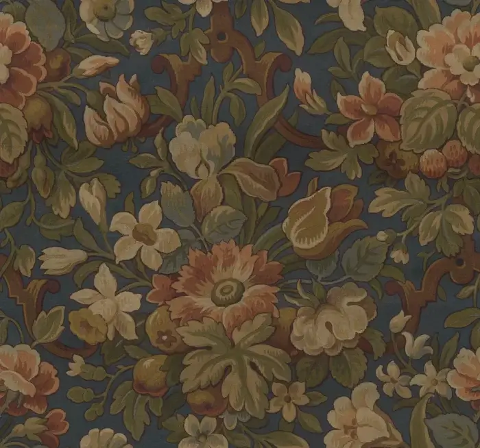 Vintage Flora Blue - Rebel Walls