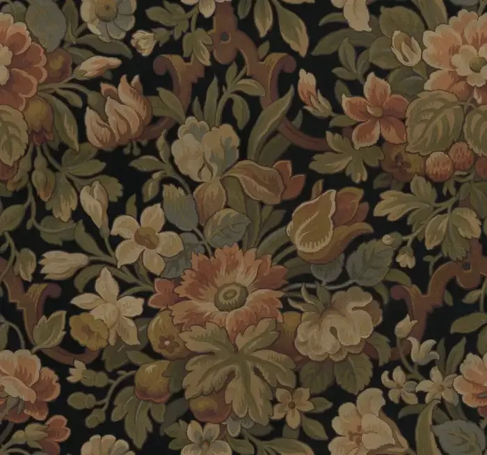 Vintage Flora Ebony - Rebel Walls