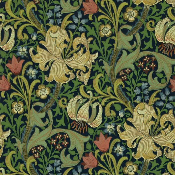 Golden Lily, Indigo - Morris & Co