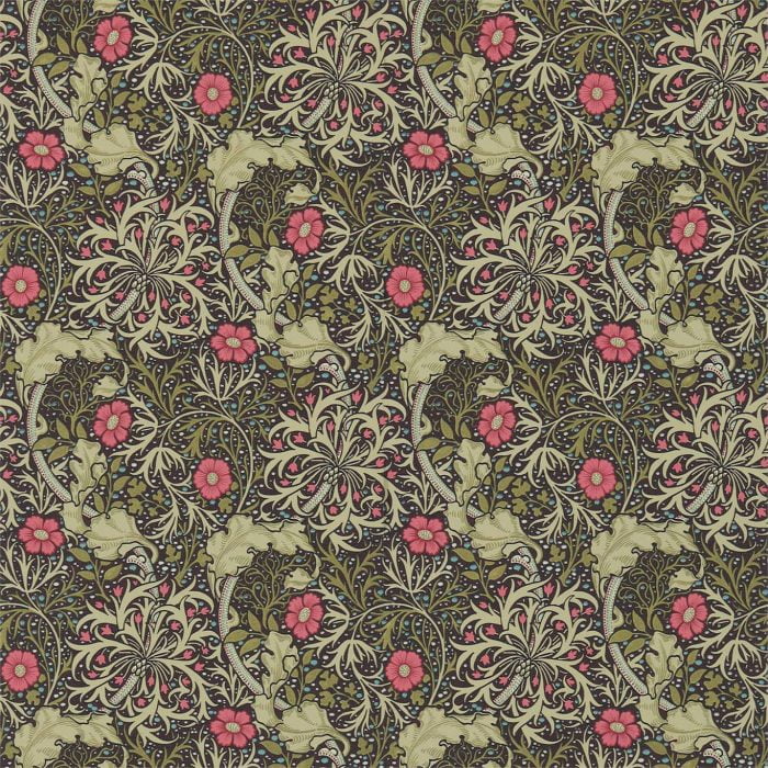 Morris Seaweed, Ebony/Poppy - Morris & Co