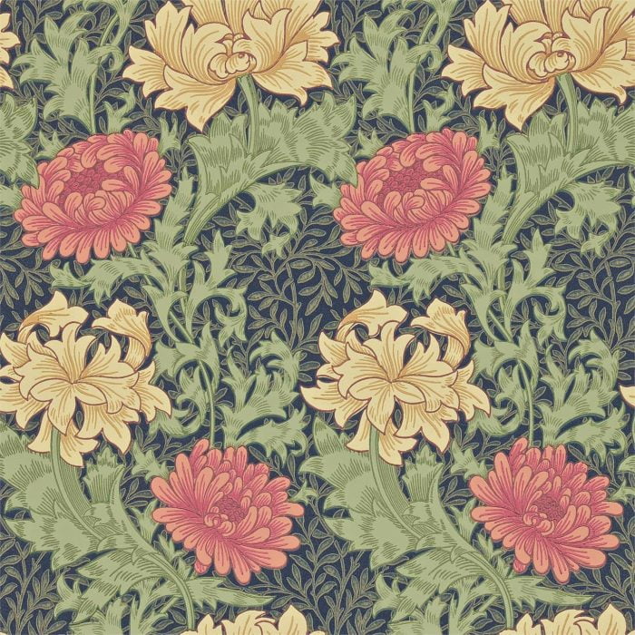 Chrysanthemum, Indigo - Morris & Co