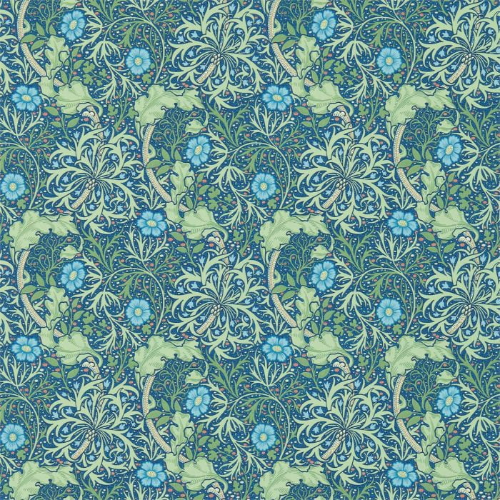 Morris Seaweed, Cobalt/Thyme - Morris & Co