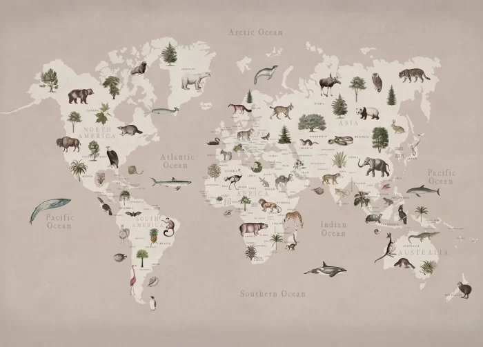Animal World, Pastel Pink - Rebel Walls