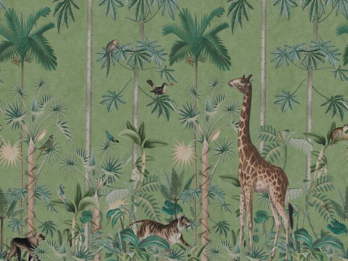 Giraffe's Stroll, Emerald - Rebel Walls