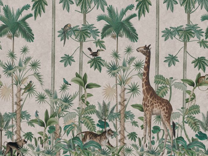 Giraffe's Stroll, Pastel Pink - Rebel Walls