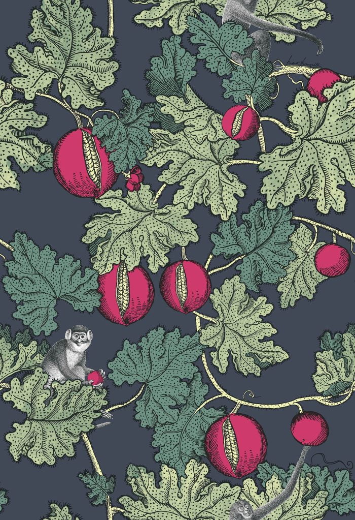 Frutto Proibito Sage & Magenta on Ink - Cole & Son