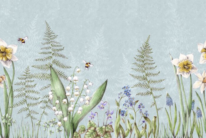 Bumblebee Light Blue - Rebel Walls