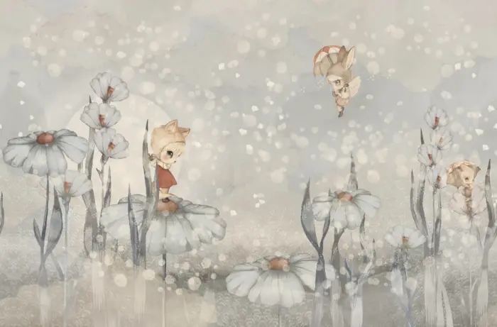 Bloomy Fields of Marion, Blue - Rebel Walls