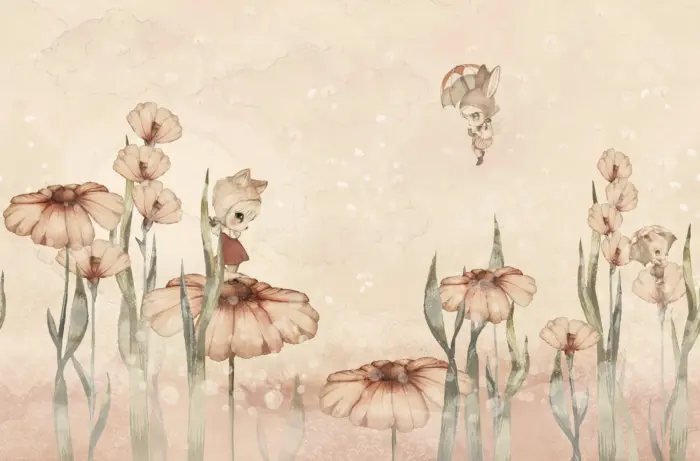 Bloomy Fields of Marion, Pink - Rebel Walls