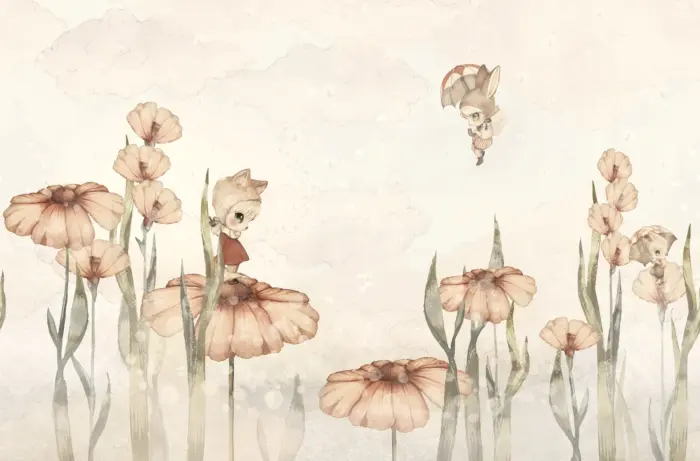 Bloomy Fields of Marion, Off White - Rebel Walls