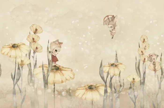 Bloomy Fields of Marion, Warm Yellow - Rebel Walls
