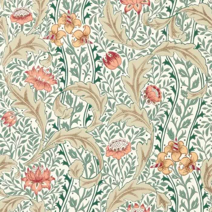 Wild Tulip & Vine, Coral/Teal - Morris & Co