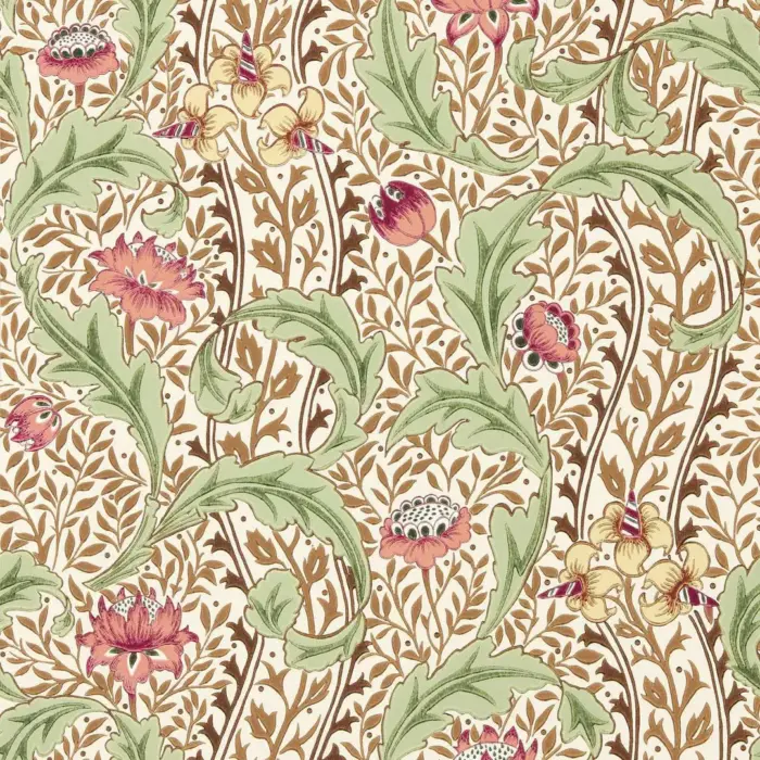Wild Tulip & Vine, Rose/Linen - Morris & Co